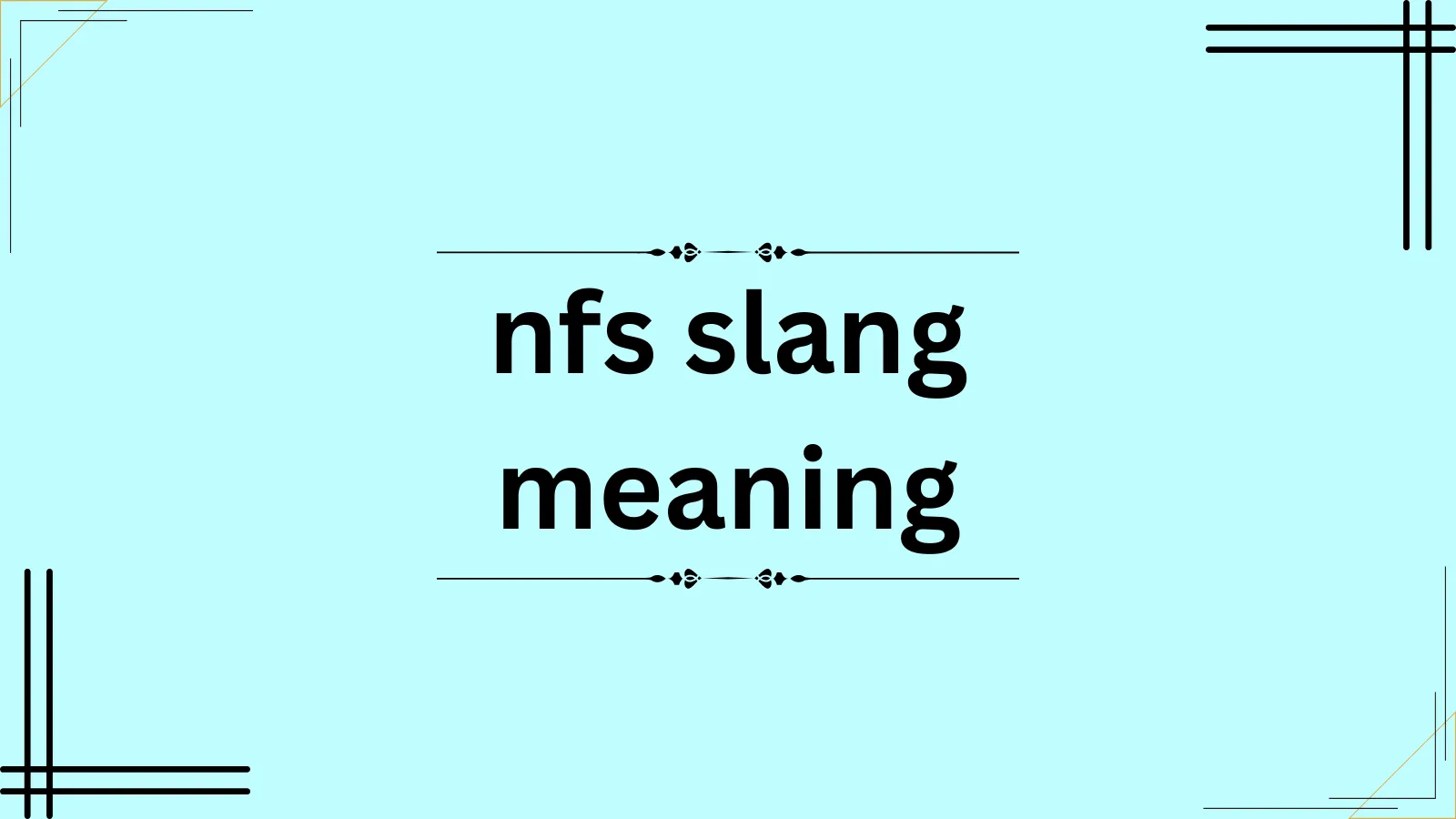 nfs slang meaning