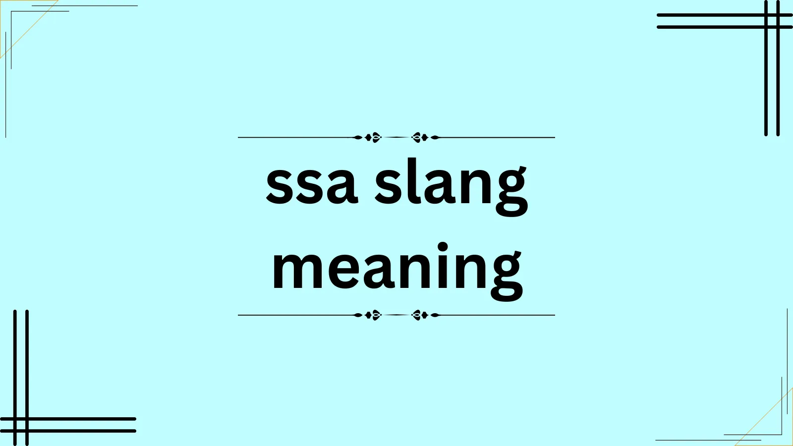 ssa slang meaning