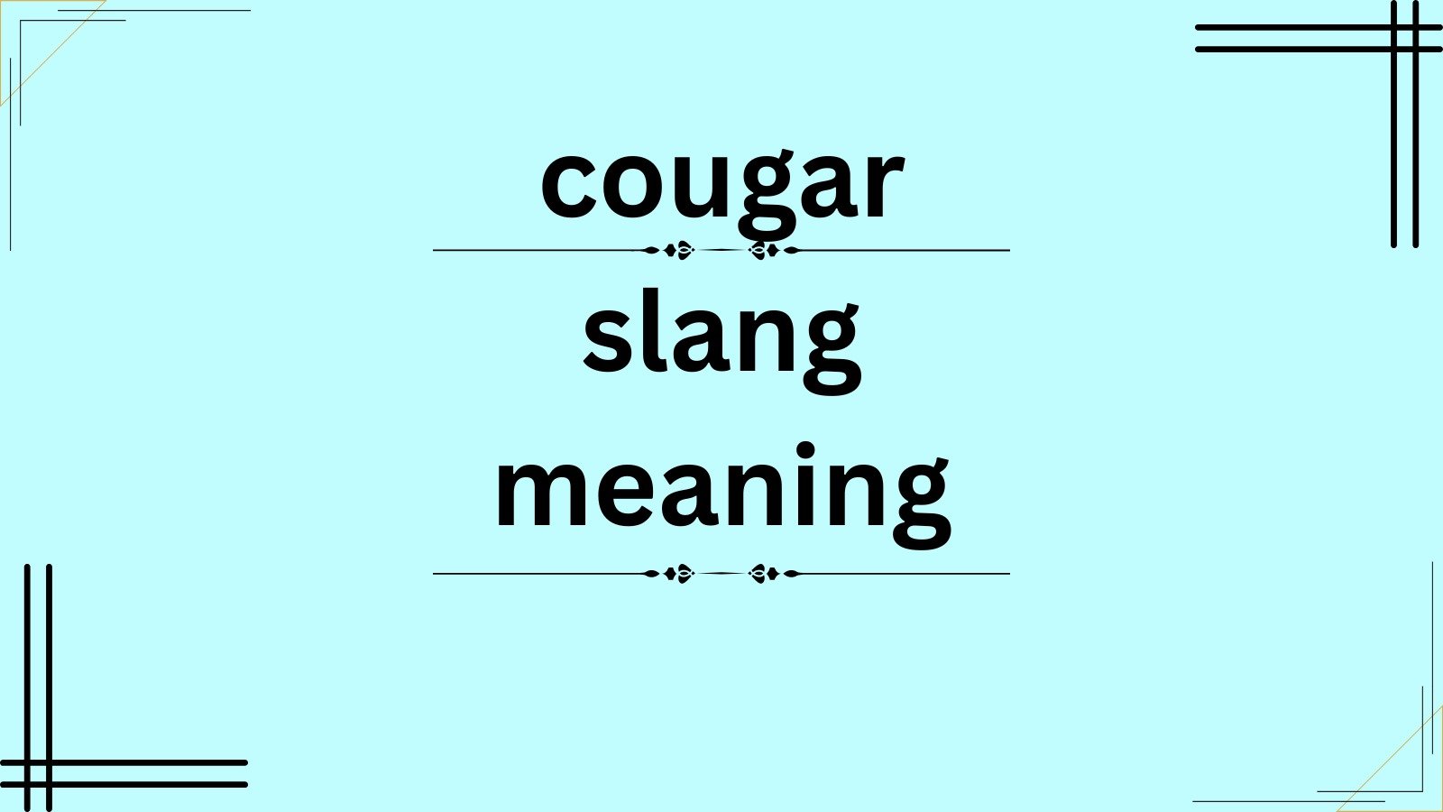 cougar slang meaning