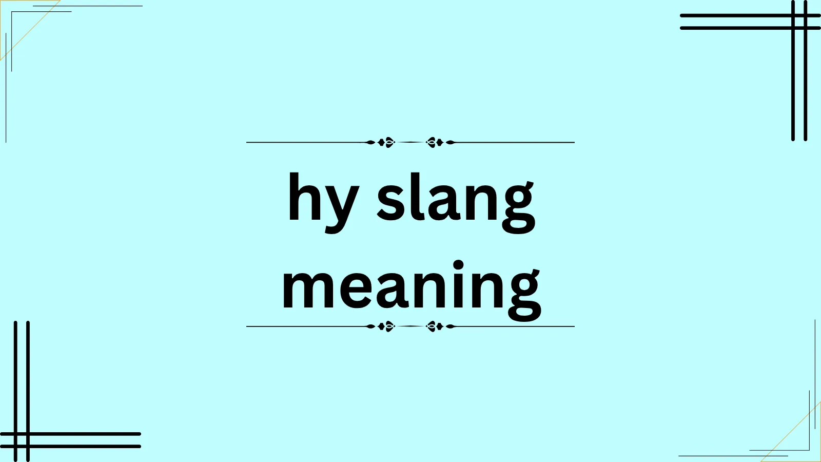 hy slang meaning